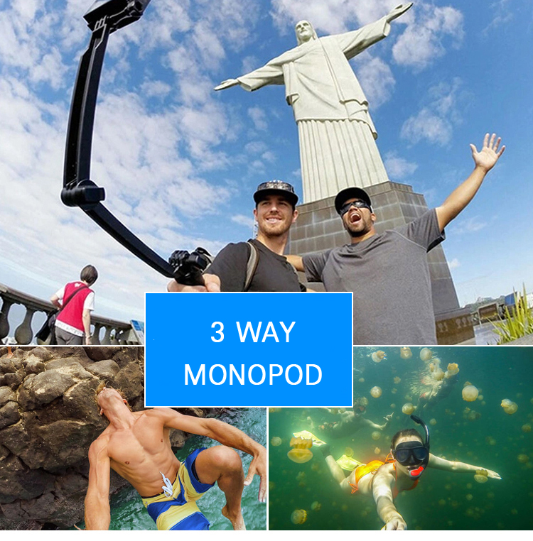 แขนถ่ายภาพ 3way monopod (3in1) สำหรับ Gopro XiaomiYI SJCAM