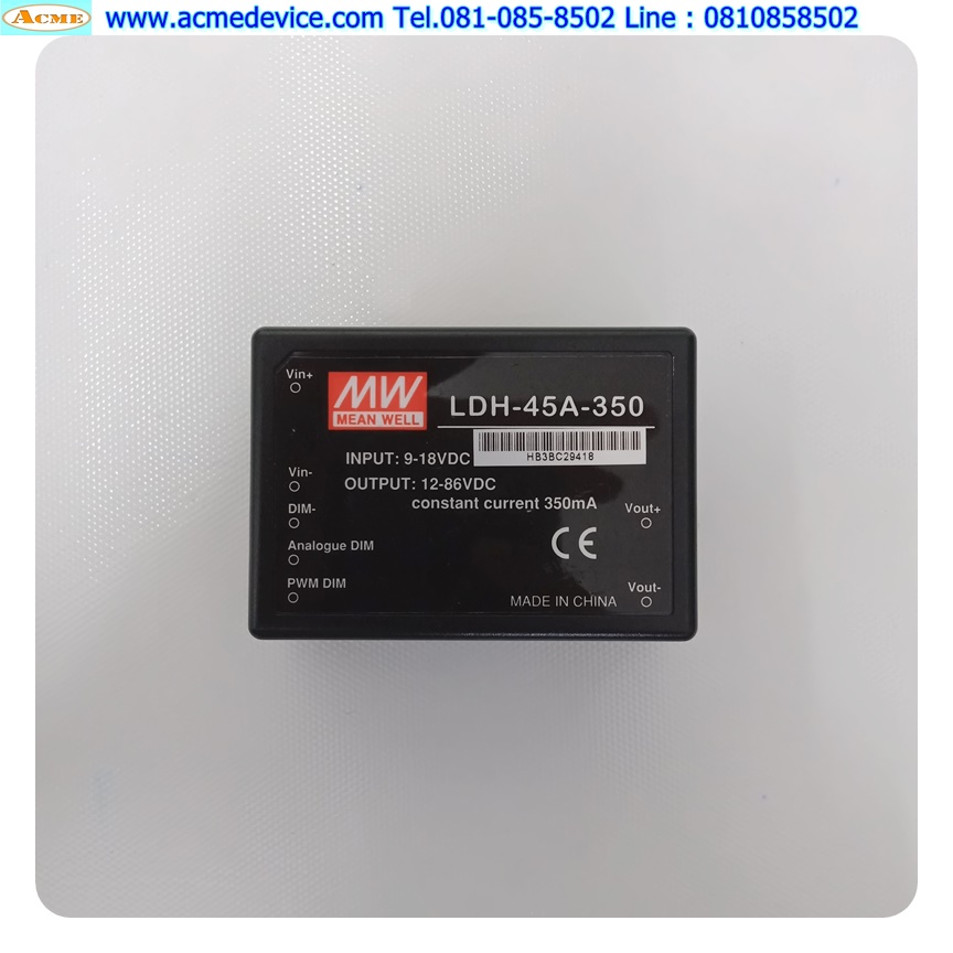 Converter Mean Well รุ่น LDH-45A-350, Output12-86Vdc, 350mA, 30.1W, Input 9-18Vdc