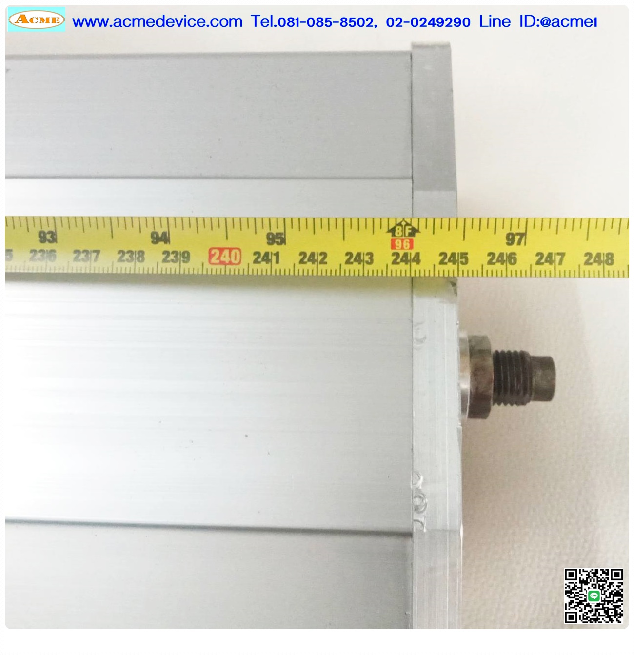 แกนสําเร็จรูป Linear Ball Slide HIWIN รุ่น HGH20GA, รางสไลด์ขนาด 20 mm, ขนาด 190 x 100 mm, ยาว 2450 mm, Stroke 2080 mm