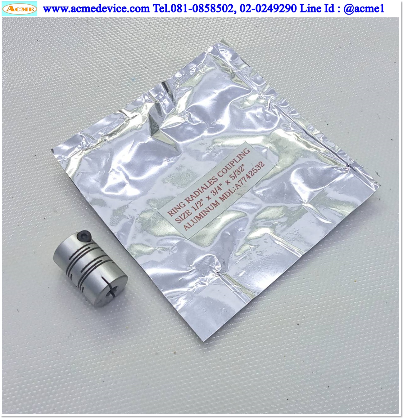 Coupling ขนาด ID 4/4mm, OD 12mm, L 18.5mm, Slit Coupling