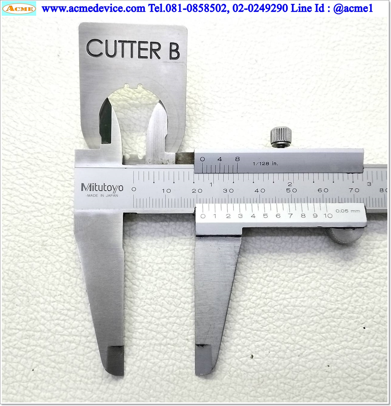 Name plate ตู้คอนโทรล CUTTER B, Dai 22 mm. ขนาด 34 x 47 x 1.0 mm
