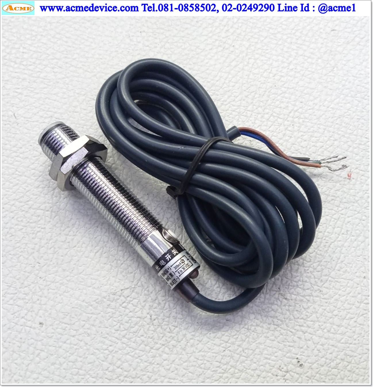 Photoelectric รุ่น E3F1-DS8C4, M12, ระยะ 80mm, 3wire, NPN, NO