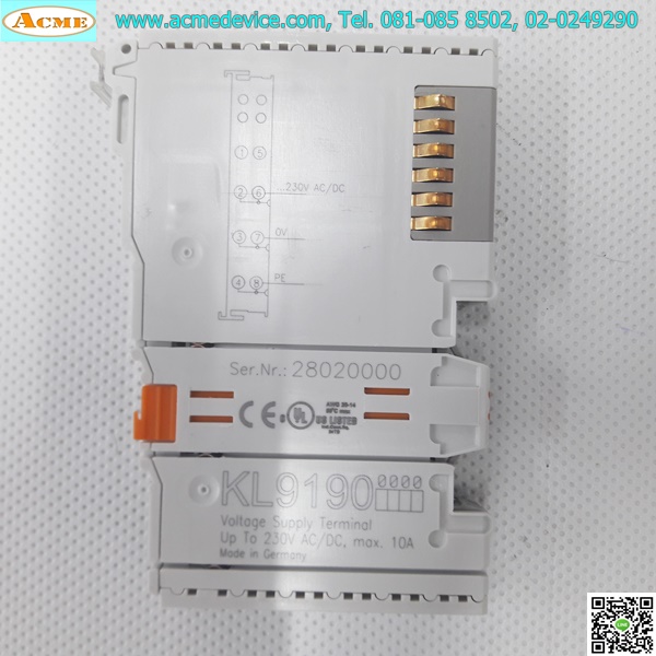 PLC Beckhoff รุ่น KL9190, Voltage Supply Terminal