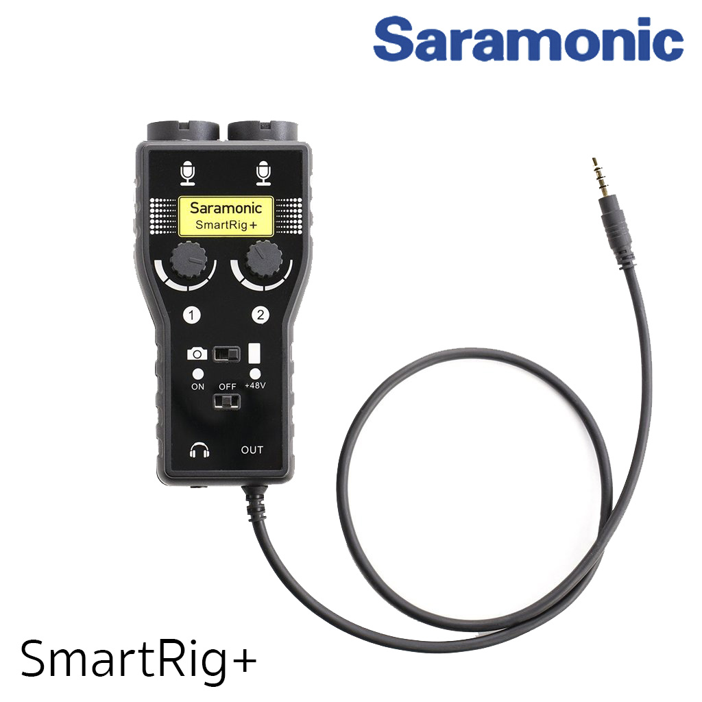Saramonic SmartRig+ 2-Channel XLR3.5mm Microphone Audio Mixer with Phantom Power Preamp & Guitar Interface for DSLR Cameras, Camcorders & Smartphones รับประกันศูนย์ไทย 1 ปี