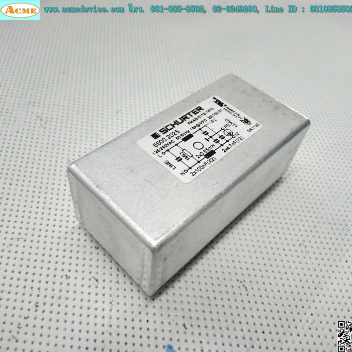 Noise Filter Schurter รุ่น 5500.2025, FMAB-0172-1670, 125/250VAC, 16A