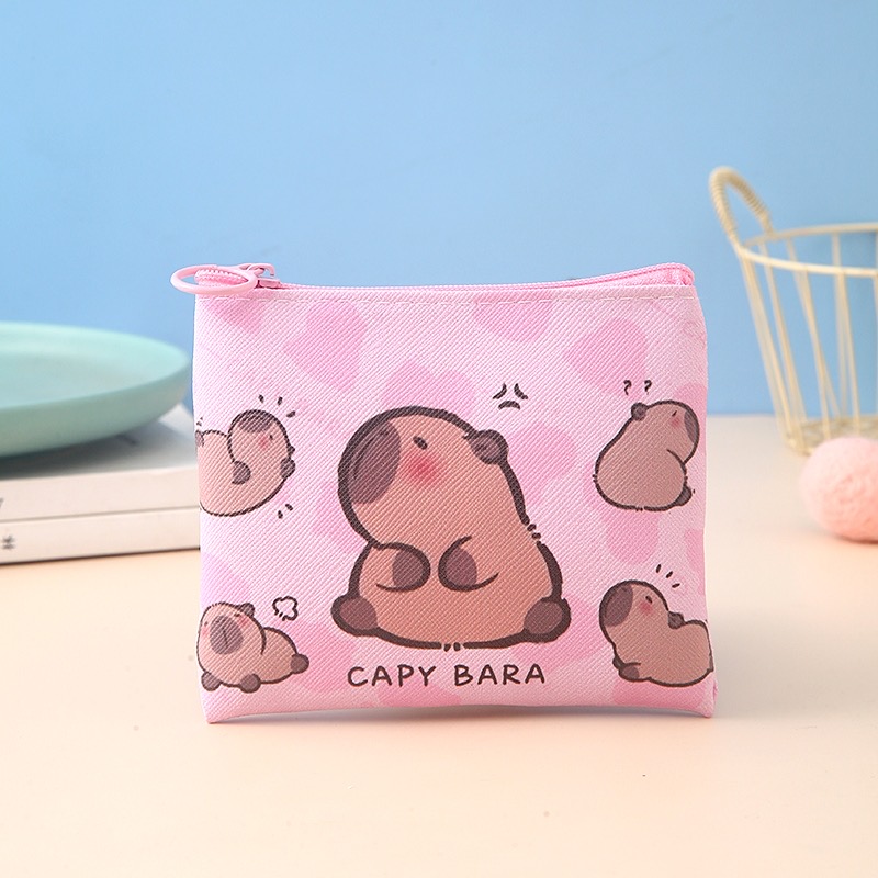 (สินค้าสำหรับเพิ่มยอดให้ถึงขั้นต่ำ) กระเป๋าใส่เหรียญ คาปิบารา สุ่มลาย 3ใบ ราคา 35