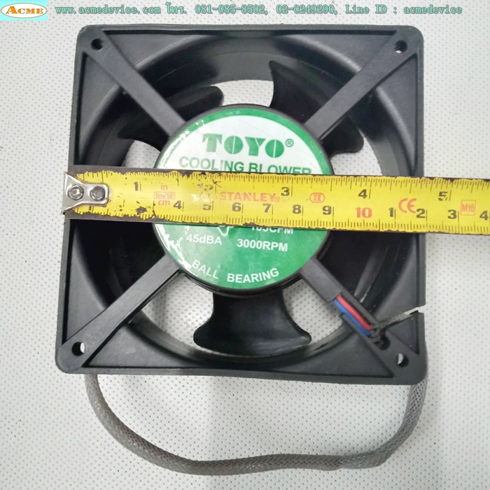 Cooling Blower Toyo รุ่น T12, 12VAC, 20/18W, 3000 RPM, ขนาด 4.7"