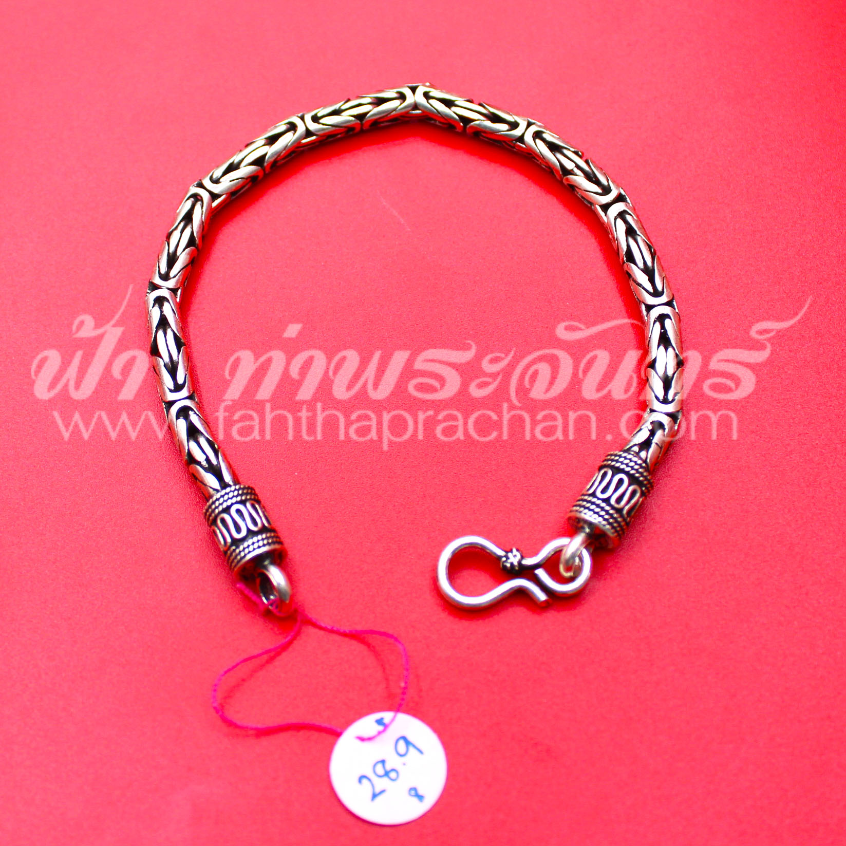 กำไลข้อมือเงินแท้ 92.5% ลายบาหลี รมดำ