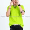 XL เสื้อยืด สีเขียวมะนาว คอกลม แขนสั้น Size XL
