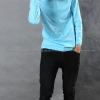 เสื้อยืด สีฟ้าอ่อน คอกลม แขนยาว Size L