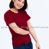 S เสื้อยืด สีเลือดหมู คอกลม แขนสั้น Size S