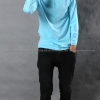 เสื้อยืด สีฟ้าอ่อน คอกลม แขนยาว Size XL