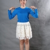 เสื้อยืด สีฟ้าทะเล คอกลม แขนยาว Size S