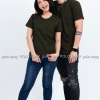 3XL เสื้อยืด สีเขียวขี้ม้า คอกลม แขนสั้น Size 3XL