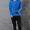 เสื้อยืด สีฟ้าทะเล คอกลม แขนยาว Size 2XL