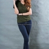 เท่แบบมีสไตล์ต้องเสื้อยืดคอวี สีเขียวขี้ม้า : www.poloeasyexpress.com