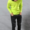 เสื้อยืด สีเขียวมะนาว คอกลม แขนยาว Size 4XL
