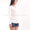 เสื้อยืด สีขาว คอวี แขนยาว Size 4XL