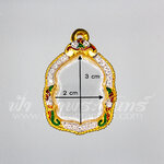 ตลับนั่งพานหลวงพ่อรวย ทองเหลืองชุบทอง ลงยา ฝังพลอย