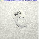 Name plate ตู้คอนโทรล EMG, Dai 22 mm. ขนาด 34 x 47 x 1.0 mm