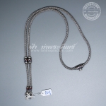 สร้อยคอเงินแท้ 92.5 ลายสี่เสา หัวจรวด ลงยา รมดำ