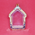 ตลับขุนแผน ทองเหลือง ลงยา ฝังพลอย ชุบทอง