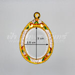 ตลับเหรียญไข่ ทองเหลืองชุบทอง ลงยา ฝังพลอย