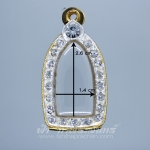 ตลับพระรอด ทองเหลือง ชุบทอง ฝังพลอยขา