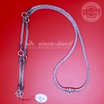 สร้อยคอเงินแท้ 92.5 ลายหัวจรวด ลงยา รมดำ แบบ 5 ห่วง