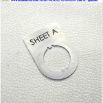 Name plate ตู้คอนโทรล SHEET A, Dai 22 mm. ขนาด 34 x 47 x 1.0 mm