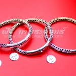 กำไลข้อมือเงินแท้ 92.5% ลายหางกระรอก รมดำ