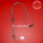 สร้อยคอเงินแท้ 92.5 ลายสี่เสา หัวจรวด ลงยา รมดำ มีห่วงหลัง