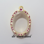 ตลับล๊อกเกตพิมพ์ใหญ่ ทองเหลือง ฝังพลอย