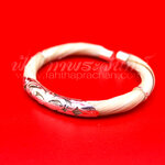 กำไลข้อมือหางช้างหุ้มเงินแท้ 92.5% ลายฉลุ