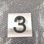 อักษรเเสตนเลส เลข 3 พ่นสีดำ