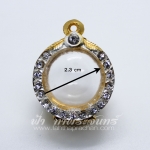 ตลับลูกอม ทองเหลือง ชุบทอง ฝังพลอยขาว