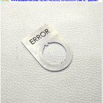 Name plate ตู้คอนโทรล ERROR, Dai 22 mm. ขนาด 34 x 47 x 1.0 mm