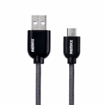สายชาร์จ/เคเบิ้ล แบบถักกลม USB REMAX แท้ สำหรับ Android (สีดำ) 200ซม.