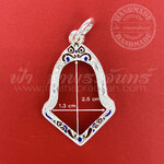 เลี่ยมจับขอบ เหรียญจำปี ท้าวเวสสุวรรณ เงินแกะลาย ลงยา 92.5%