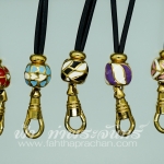 สร้อยคอโอริง ร้อยลูกปัดสแตนเลส ยิงเลเซอร์สีทอง ลงยาเคลือบสี สำเนา