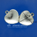 ตลับล๊อกเก็ต สีผึ้ง แบบหัวใจ เงินขัดเงาเกลี้ยง 92.5%