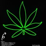 ป้ายไฟนีออนดัดled flex ป้ายไฟตกแต่งร้าน รูปใบกัญชา ขนาด 50x50cm