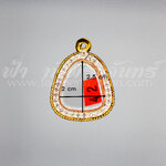 ตลับปิดตา ทองเหลือง ชุบทอง ฝังพลอยขาว