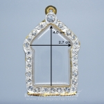 ตลับขุนแผน ทองเหลือง ชุบทอง ฝังพลอยขาว