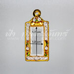 ตลับหน้าเลสหลวงพ่อรวย ทองเหลืองชุบทอง ลงยา ฝังพลอย