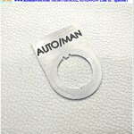 Name plate ตู้คอนโทรล AUTO/MAN, Dai 23 mm. ขนาด 34 x 47 x 1.0 mm