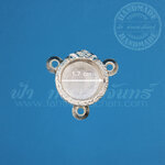 ตลับเหรียญกลม สามหู ปิดหลัง เงินแกะลาย 92.5%