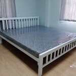 เตียงเหล็กกล่องพร้อมที่นอนยางพารา เตียงเหล็กกล่องคู่ที่นอน