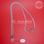 สร้อยคอเงินแท้ 92.5 ลายสี่เสา รมดำ ลงยา