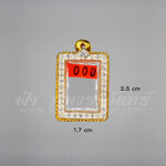 ตลับปากน้ำ ทองเหลือง ชุบทอง ฝังพลอยขาว